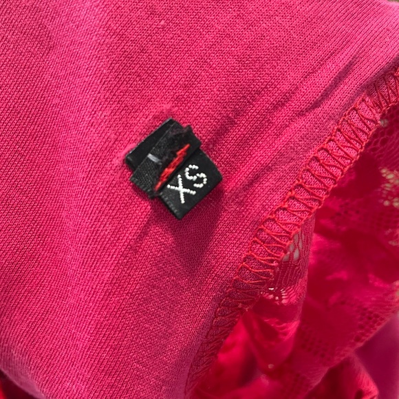 HOT RED LACE MINI DRESS - Picture 5 of 5